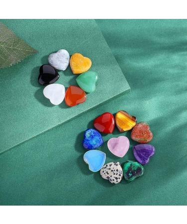 FURREN 15 Piece Quartz Clear Quartz Eye Heart Set Palm Thumb Gemstones 0.8 Inch - Buy Online on SooperMarket.com