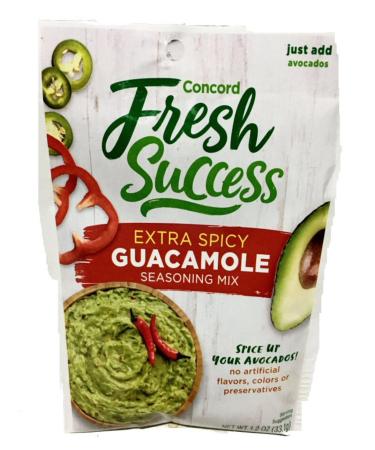 Concord Foods Extra Spicy Guacamole Mix, 1.2-ounce Pouches (VALUE Pack of 18 Pouches)  1.2 Ounce (Pack of 18)