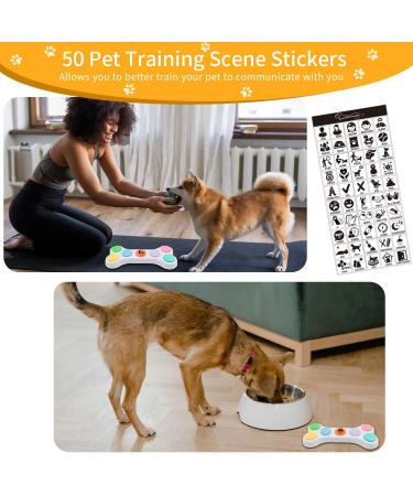 Buy Mmggaish 7 Colorful Dog Communication Buttons with 50 Stickers - Speak with Your Pet! International Shipping Available - Buy Online on SooperMarket.com