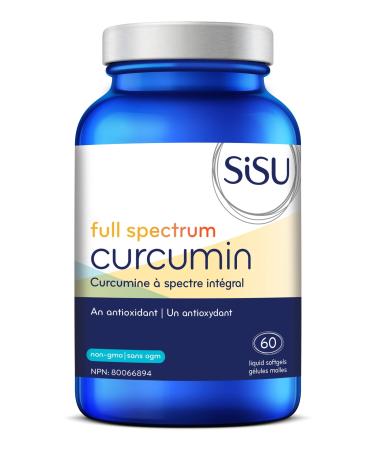 Sisu Full Spectrum Curcumin 60 Liquid Softgels - Water Soluble Antioxidant with NovaSOL - Bioavailable Antioxidant Support - Non-GMO - Corn Gluten & Dairy Free - 60 Servings