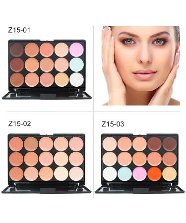 FantasyDay 15 Colors Cream Contour Concealer Palette + Brush for Full Coverage and Correcting Dark Circles Acne Blemishes - Buy Online on SooperMarket.com