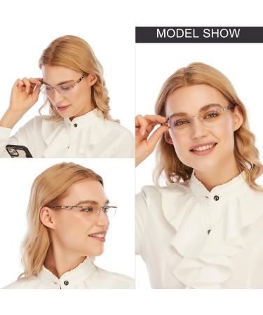 AQWANO Rimless Reading Glasses - Stylish Blue Light Blocking Women s Readers Frameless Design Anti-Blue Ray Reduce Eyestrain Black 1.25 - Buy Online on SooperMarket.com