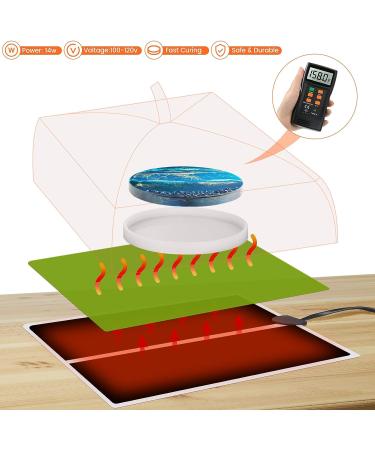 Epoxy Resin Heating Mat  Resin Curing Machine  Epoxy Quick Dry Tool Set with Timer and Cover for Coaster Jewelry Silicone Mold - Buy Online on SooperMarket.com