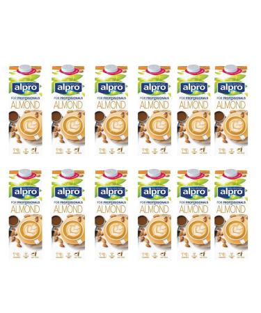 12 x 1 Litre Long Life Vegan Healthy Vitamin Almond Nut Plant Milk Drink Non Dairy