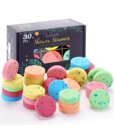Shower Steamers 30PCS Natural Aromatherapy Shower Steamers Vaporizing Steam Spa Experience Shower Bombs with Essential Oils for Relaxation Enjoy Spa at Home - Family Pack Gift for Men and Women