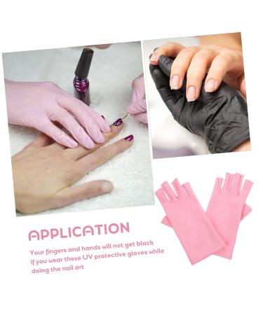 Mikinona UV NAIL GLOVES 1 Pair Nail Gloves Protective Gloves Nail Art Uv Gloves Nails Gel Nail Uv Gloves Gel for Nails Nail Fingerless Mittens Spandex Nail Polish Sun Protection Pink - Buy Online on SooperMarket.com