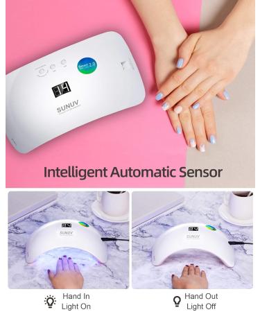 SUNUV SUN8 Pink Gel UV LED Nail Lamp 36W with Auto Sensor and 3 Timers - Buy Online on SooperMarket.com