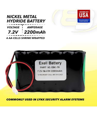 Exell 7.2V NiCD Back-Up Battery (2000 mAh) for Security Alarm Systems - Reliable International Shipping - Buy Online on SooperMarket.com