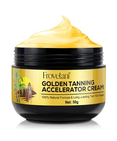 Tanning Accelerator Cream Golden Tan Accelerator for Outdoor Sun and Tanning Beds Natural Ingredients Tanning Cream for Sunbeds & Outdoor Sun Achieve a Natural Tan Skin 100g (2PCS 50g)