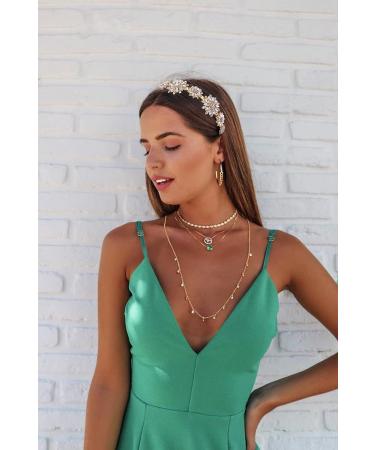 Sparkling Rhinestone Flower Crown Headband for Women & Girls - Bridal Wedding Hair Accessory - Buy Online on SooperMarket.com