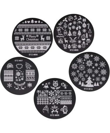 Lurrose Christmas Nail Stamps - 5 Snowflake Designs for DIY Nail Art & Manicure Decor - Buy Online on SooperMarket.com