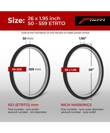 Fincci Pair 26x1.95 Bike Tires for MTB Mountain Hybrid Bicycle - Pack of 2 | Foldable 60 TPI, 50-559 Size - Buy Online on SooperMarket.com