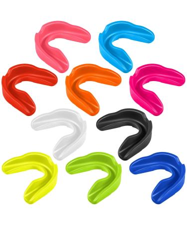 10 Pieces Sport Mouth Guards Mouthguard Gum Mouth Guard Teeth Armor Game Guard for Boxing Basketball Football Hockey Karate Basketball Lacrosse 10 Count (Pack of 1) 10.0