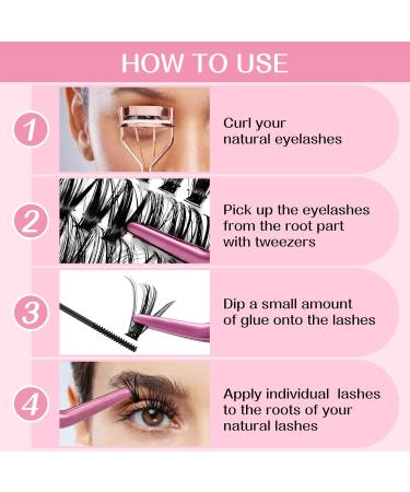 280 Pcs 40D+50D Mixed Cluster Lashes - DIY Eyelash Extensions at Home - 9-15 Mix - Large Size - Buy Online on SooperMarket.com