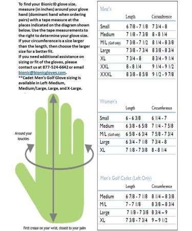Men's 2XL Bionic RelaxGrip Golf Glove - Long Lasting with Double-Row Finger Grip System - Buy Online on SooperMarket.com
