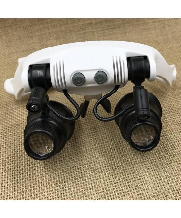 Headband LED Lights Magnifier Eye Glasses Watch Repair Loupe Jeweler Glass 10X 15X 20X 25X for Household Headband Magnifier with Led Light for Jewelry - Buy Online on SooperMarket.com