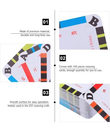 EXCEART Weaving Shuttle and 100Pcs Tablet Weaving Cards - DIY Weaving Supplies for Loom and Inkle Loom | Paper Business Cards for Weaving Accessories - Buy Online on SooperMarket.com