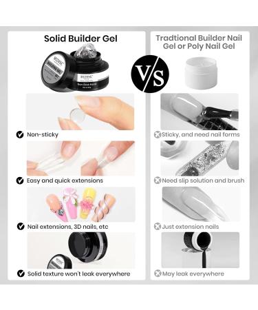 MIZHSE 30g Solid Builder Gel For Nails and 15g Rhinestone Glue for Nails Clear Nail Builder Gel Hard Gel for Nails 3D Nail Sculpting Gel Non-Sticky Hand UV LED Nail Charm Glue Nail Art for Salon Home 30g Builder Gel+15g Rhinestone Glue - Buy Online on SooperMarket.com