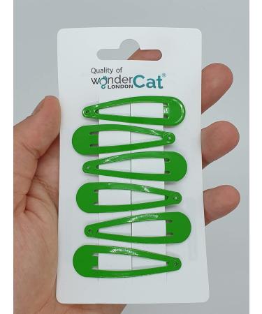 6 PCS Green Metal Snap Hair Clips 5CM Long - Hair Grip Pins - Buy Online on SooperMarket.com