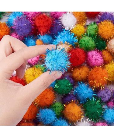 Colored Glitter Pompom Balls - 270pcs DIY Craft Supplies for Christmas Decor - Buy Online on SooperMarket.com