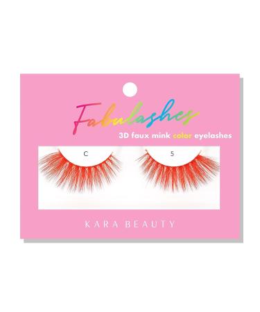 Kara Beauty Red Colored Fabulashes - 3D Faux Mink Synthetic Strip Lashes for International Shipping - Buy Online on SooperMarket.com