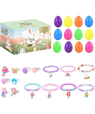 Kirdume Easter Eggs Prefilled With Bracelets - Prefilled Bright Easter Eggs with Bracelets - Easter Basket Stuffers Easter Party Favours for Girls Kids Children Boys Sh-08 - Buy Online on SooperMarket.com