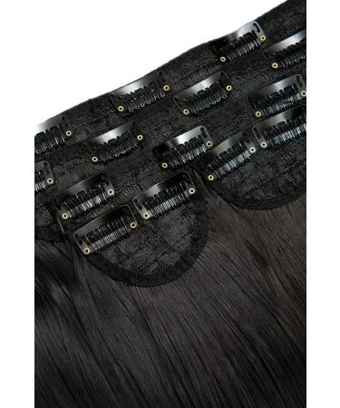 Lullabellz Super Thick Statement Straight Clip In Hair Extensions 5-Piece 26-Inch Length Natural Black - Buy Online on SooperMarket.com