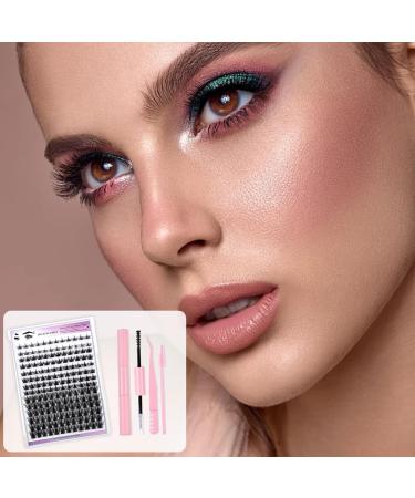 Self Adhesive Lashes Fluffy Cluster Lashes Extension Kit Reusable Self Adhesive D Curl individual Eyelash DIY Lash Extension Kit with Lash Bond and Seal Lash Applicator and Lash Tweezers - Buy Online on SooperMarket.com