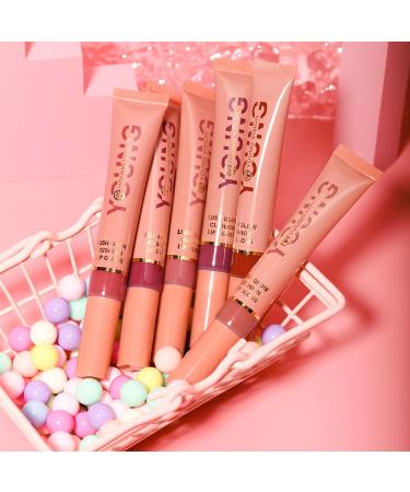 YOUNG VISION Hydrating Liquid Lipstick & Gloss Tint - Oil Infused Versatile Nude to Red Shades Cushion Applicators - Labial Liquido & Brillo Labial 03 - Sunset Glow | International Shipping Available - Buy Online on SooperMarket.com