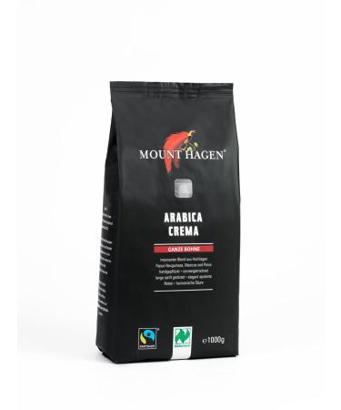 Mount Hagen Organic FT Naturland Roasted Coffee Arabica Crema 1kg whole bean single