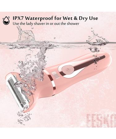 EESKA 2-in-1 Electric Razor for Women - Wet and Dry Hair Removal - Portable Bikini Trimmer - IPX7 Waterproof - Face, Legs, Underarm - Type C USB Recharge - Pink - Buy Online on SooperMarket.com