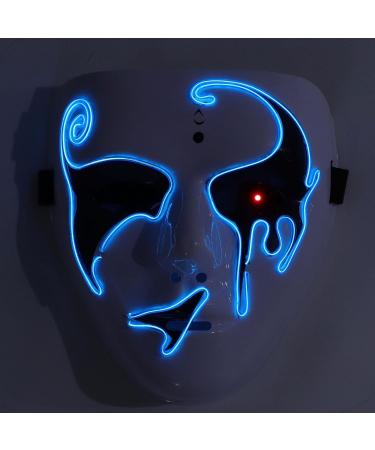 Topyond Halloween Light up Mask LED Light Face Cover EL Cold Light Emitting Up Scary Skull Face Cover for Party - Buy Online on SooperMarket.com