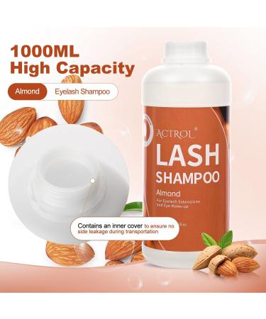 Eyelash Extension Cleanser Almond 1L Natural Lash Extension Shampoo Professional Eyelid Foaming Cleanser Paraben & Sulfate Free Non-lrritating with Salon and Home Care - Buy Online on SooperMarket.com