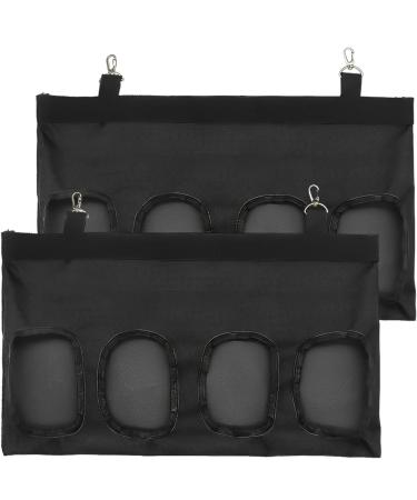 YOYIAG Rabbit Hay Feed Bag:2 PCS Hay Feeder Rabbit Hay Feeder Guinea Pig with Adjustment Belt Hanging Feeding Hay with 4 Holes for Small Pets Rabbit Bunny Hamster Guinea Pig (Black)