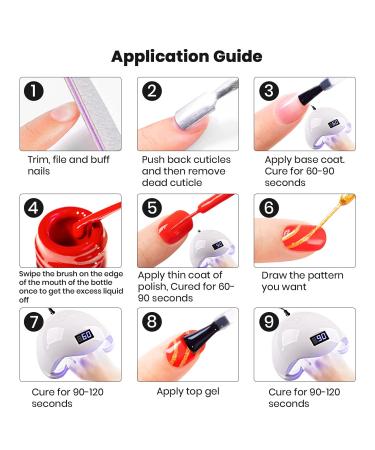 Buy RARJSM Nail Art Gel Liner Set - 24 Colors for Nail Art Design | Soak Off UV LED Curing | Glitter & Creative Painting - Buy Online on SooperMarket.com