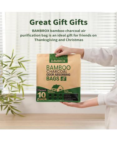 Buy Bamboo Charcoal Air Purification Bag - 10 100g Activated Carbon Deodorizer for Home Car Closet & Bathroom | Best Air Purifier & Fume Absorber for Pet Odors - Buy Online on SooperMarket.com