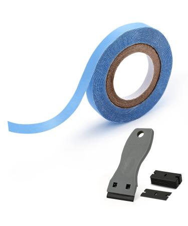 EHDIS Hair Extension Tapes with Plastic Scraper Double Sided Hair Tape for Hair Extensions Lace Wig Hairpiece Toupee Hair Weft 8mm x 3yards