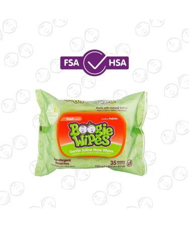 Boogie Wipes Natural Saline Wipes - 30 Fresh Scent Wipes for Stuffy Noses - Buy Online on SooperMarket.com