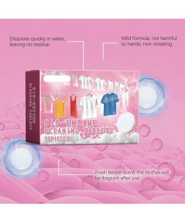 Haoyull Pack of 10 Laundry Detergent Sheets 100Pieces Explosives Salts Enzyme Cleans Tablets for Powerful Cleans - Buy Online on SooperMarket.com