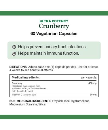Nature's Bounty Cranberry Ultra Potency 20000mg 60 Vegetarian Capsules Ultra-Potency 60 count (Pack of 1) - Buy Online on SooperMarket.com