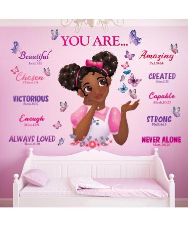 DECOWALL Black Girl Magic Wall Stickers with Butterfly Decals - Inspirational Quotes for Girls Room, Bedroom, Nursery - Home Art D cor - Buy Online on SooperMarket.com