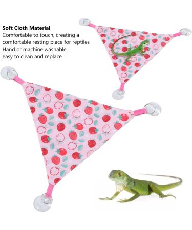 Alvinlite Reptile Hammock 2-Pack - Pink Strawberry Pattern Lizard & Bearded Dragon Climbing Accessories (33x33x46cm) - Buy Online on SooperMarket.com