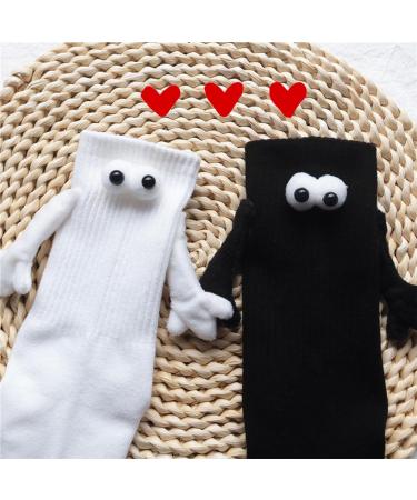Magnetic Suction 3D Couple Socks - Funny Hand Holding Socks for Men & Women - 3 Pairs Black - Buy Online on SooperMarket.com