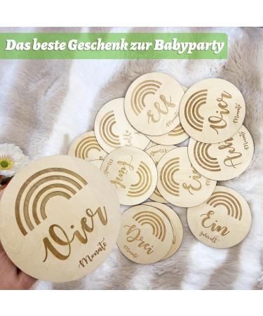 14-Piece Baby Milestone Milk Cards Wooden Photo Props for First Year Growth & Baby Shower Gifts - Buy Online on SooperMarket.com