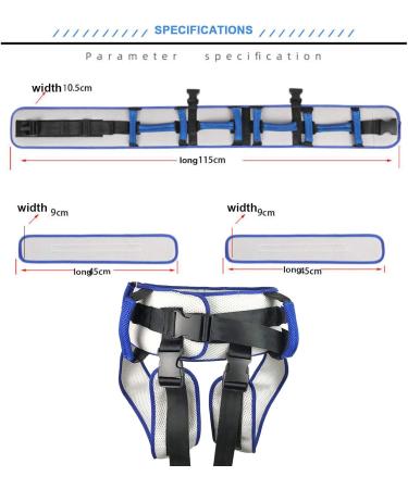 Transfer Belt with Leg Loops Medical Nursing Safety Gait Assist Device - for Patient Care Secure Aide Transfer Sling - Pediatric Elderly (Blue) - Buy Online on SooperMarket.com