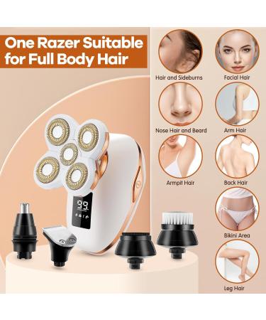 Buy Electric Razors for Women 5D Facial Hair Removal & 5-in-1 Wet/Dry Bikini Trimmer - Rechargeable Painless Grooming Kit - Buy Online on SooperMarket.com