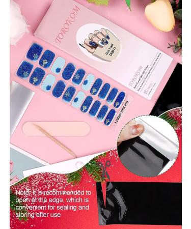 EBANKU Christmas Glitter Gel Nail Polish Strips | Long Lasting & Waterproof | Full Nail Wraps Stickers | Includes Stick Nail File, Wipes & Sealing | UV/LED Lamp Required | SDTRK11 - Buy Online on SooperMarket.com