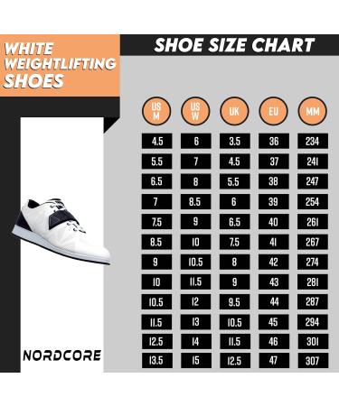 Nordcore Weightlifting Shoes - Powerlifting & Bodybuilding Squat Shoes in White 43 EU | International Shipping Available - Buy Online on SooperMarket.com