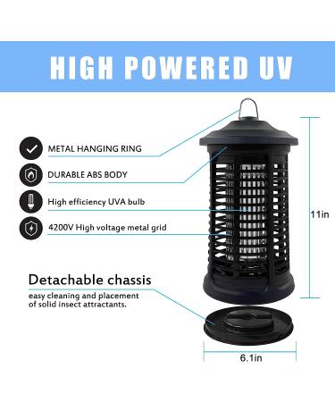 4200V Electric Bug Zapper Indoor/Outdoor - High Powered Mosquito Killer, Waterproof Fly Trap Lamp - for Home, Garden, Backyard, Camping - Buy Online on SooperMarket.com