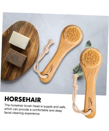 Housoutil Horse Hair Face Brush - Gentle Exfoliating Pore Cleaner & Facial Cleansing Brush for Dead Skin Removal - Buy Online on SooperMarket.com